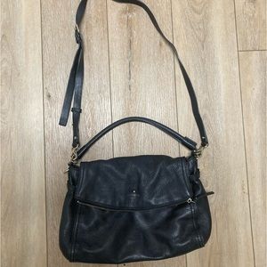 Black Kate Spade pebble leather hobo bag